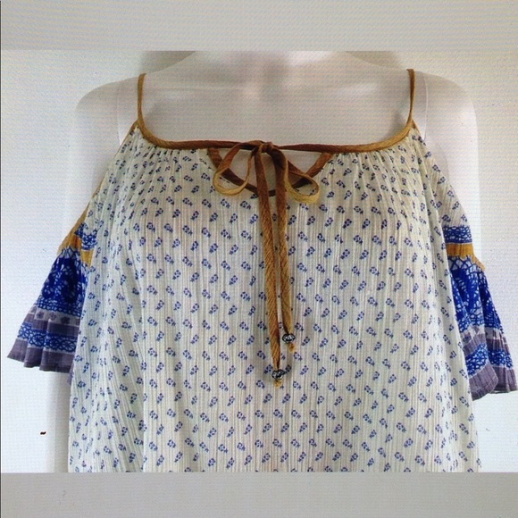 Free People Boho Print Cold Shoulder Tunic Dress - Picture 6 of 8